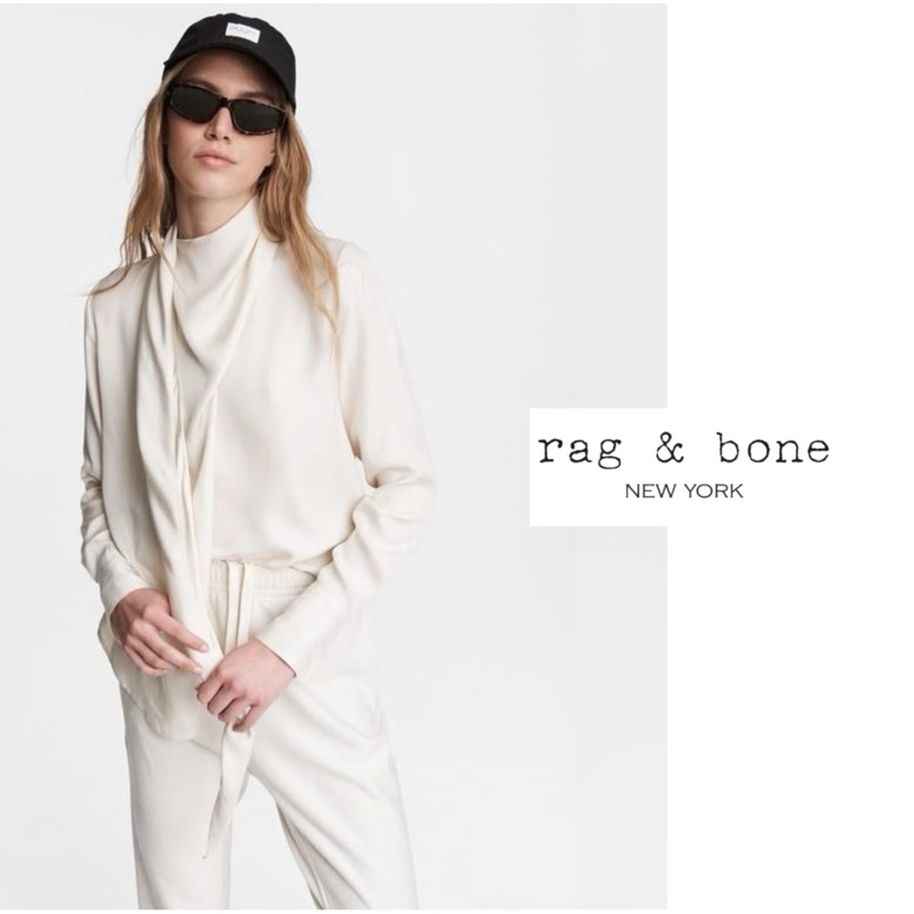 NEW Rag & Bone Halle Elegant Cream Blouse